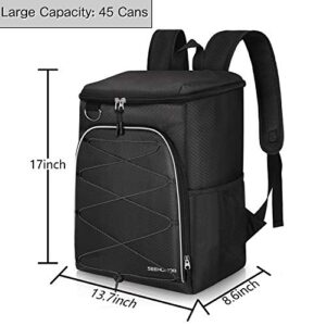 SEEHONOR Insulated Cooler Backpack 45 Cans Leakproof Soft Cooler Bag Lightweight Backpack Cooler for Lunch Picnic Fishing Hiking Camping Park Beach