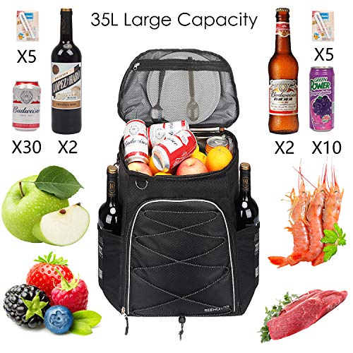 SEEHONOR Insulated Cooler Backpack 45 Cans Leakproof Soft Cooler Bag Lightweight Backpack Cooler for Lunch Picnic Fishing Hiking Camping Park Beach