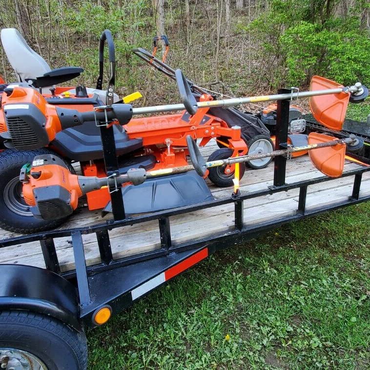 JMTAAT 2 Place Weeder Trimmer Weed-Eater Edgers Gas Racks Holders Hold Two Open Landscape Trailer