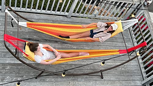 Skybed Universal Hammock Stand Fits 2 Single Hammocks 7 ft to 14 ft Long or 1 Double Wide | Unique Head Up Mount Option for Dual Hammock Chat Mode | Heavy Duty | 600 Lbs Capacity | Indoor/Outdoor