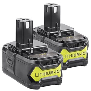 [2pack] 18v 6.0 ah high capacity battery for ryobi one+ system p102 p103 p105 p107 p108 p109 p122 18-volt w/led gauge indicator cordless tool battery