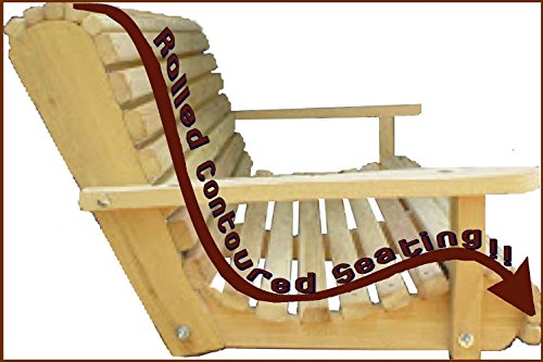 Ecommersify Inc 5 Five Feet Ft Made in The USA Rot Resistant Cypress Lumber Roll Back Porch Swing with Swing-Mate™ Comfort Springs