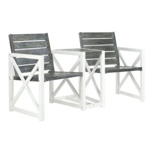 safavieh outdoor collection jovanna white and ash grey two seat bench