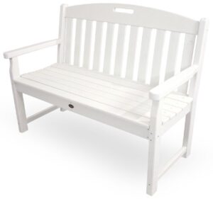 trex outdoor furniture txb48cw 48-inch yacht club bench, classic white