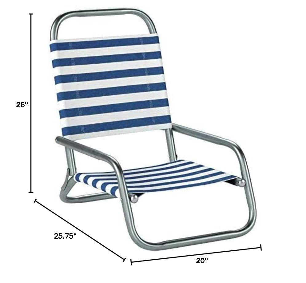 Telescope Casual Sun and Sand Folding Beach Chair, Blue/White Stripe (73313601)