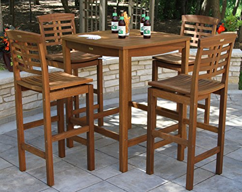 Outdoor Interiors 10030 Eucalyptus Hi Back Bar Chair