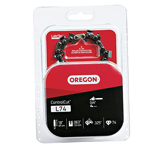 Oregon L74 ControlCut Replacement Chainsaw Chain for 18-Inch Guide Bar, 74 Drive Links, Pitch: .325" Low Vibration, .063" Gauge, Fits Stihl Models with 18" bars and .325" Sprockets,Gray