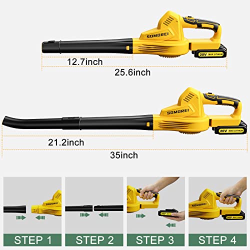 Cordless Leaf Blower Battery Operated: 20V Electric Mini Handheld Leaf Blower - Lightweight Small Powerful Blower Battery Powered for Patio | Jobsite
