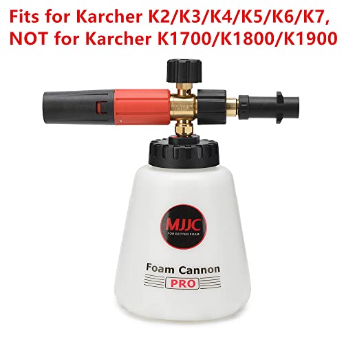 MJJC Foam Cannon PRO 2.0 for Karcher K2/K3/K4/K5/K6/K7 Pressure Washer, Karcher K Series Foam Sprayer Foam Gun NOT Fit for K1700 K1800 (Pro)