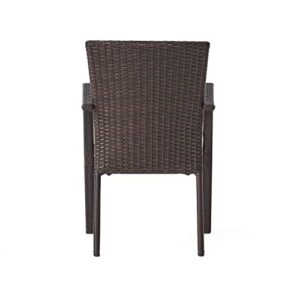 Christopher Knight Home Corsica Outdoor Wicker Dining Chairs, 2-Pcs Set, Multibrown
