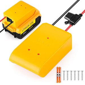 ecarke power wheels adapter battery adapter for dewalt 20v max battery 18v,for diy ride on truck, robotics,rc toys 12 gauge robotics with fuse & switch power convertor dock power connector（1 pcs）