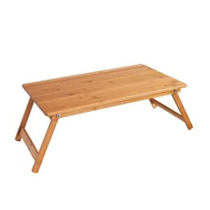 Time Concept Vacances Foldable Low Bamboo Table - L 12" x W 20" x H 9" - Wooden Picnic Furniture, Portable Dining Use