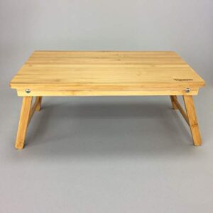 Time Concept Vacances Foldable Low Bamboo Table - L 12" x W 20" x H 9" - Wooden Picnic Furniture, Portable Dining Use