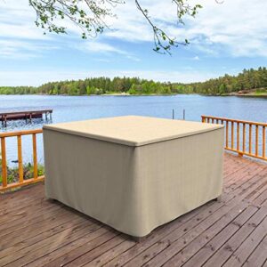 Budge NeverWet Mojave Square Patio Table Cover, Black Ivory, Medium