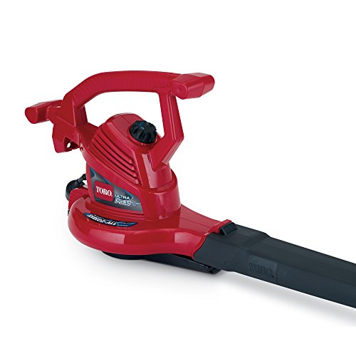 Toro 51621 UltraPlus Leaf Blower Vacuum, Variable-Speed (up to 250 mph) with Metal Impeller, 12 amp,Red