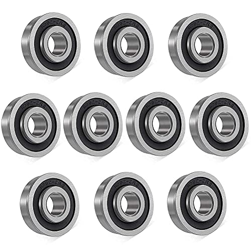 10 Pack Flanged Ball Bearings 5/8" x 1-3/8" x 1/2", Pre Lubricated, for Lawn Mower, Wheelbarrows, Carts & Hand Trucks Wheel Hub, Replacement for JD AM118315, AM35443, Stens 215-038, 215-061 Etc