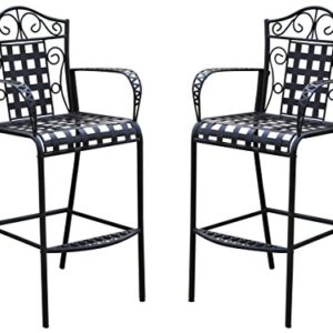 International Caravan Mandalay Outdoor Bar Stools - Set of 2