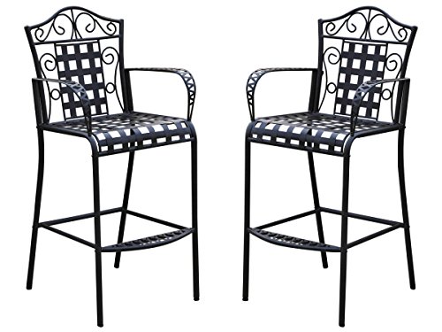 International Caravan Mandalay Outdoor Bar Stools - Set of 2