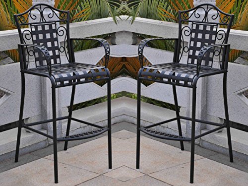 International Caravan Mandalay Outdoor Bar Stools - Set of 2