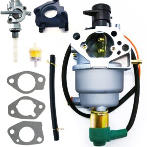 Carburetor Carb for Wen Power Pro 56551 56680 56682 5500 6800 7000E 9000E R390 389CC 390CC 13HP Generator with Fuel Shutoff Valve Line Gasket