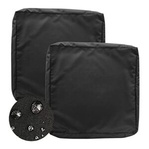 gueglsa outdoor cushion covers 25x25x5, waterproof patio cushion slipcovers replacement, high uv resistant replacement cushion covers, set of 2, black