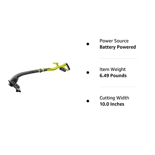 RYOBI ONE+ 18-Volt Lithium-Ion Electric Cordless String Trimmer and Edger - 1.3 Ah Battery and Charger Included