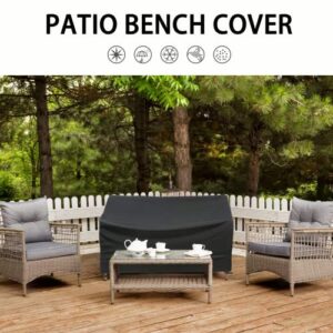 Kingling Outdoor Bench Covers, Patio Loveseat Cover Waterproof Bench Covers for Outdoor Furniture 2-seat Sofa Couch Cover, 52" W x 25" D x 35" H Black