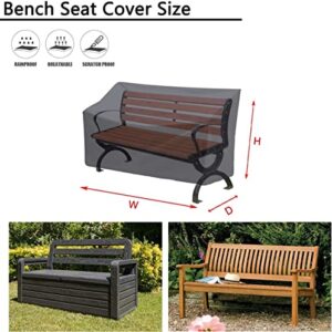 Kingling Outdoor Bench Covers, Patio Loveseat Cover Waterproof Bench Covers for Outdoor Furniture 2-seat Sofa Couch Cover, 52" W x 25" D x 35" H Black