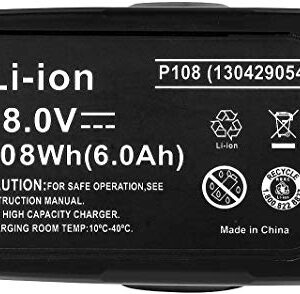 Powilling 6000mAh Ryobi 18V Lithium Battery Replacement for Ryobi 18-Volt 18L50 ONE+ P104 P105 P102 P103 P107 P108 P109 Tool