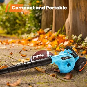 Cordless Leaf Blower and Vacuum Cleaner, GoGonova 20V 3.0AH Rotary Handle Electric Blower, 3 Variable Speed 140CFM Lightweight Blowers for Leaf Blowing, Dust Cleaning(Battery & Charger Included)