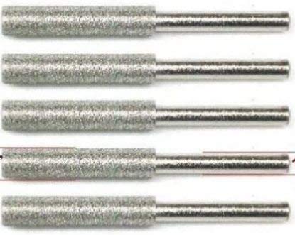 MTP Tm Pack of 5 5/32" Diamond Chainsaw Sharpener Burr Stone File Fits Dremel Craftsman Chicago Black & Decker Husqvarna Ryobi Echo Poulan Gas/Electrical Chain Saw