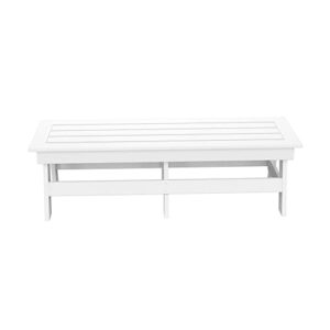 KEVINSPACE 59'' Outdoor Bench Patio Garden Poly Backless Bench, Supreme Quality Seat, Durable Frame, Weatherproof - Perfect for Balconies, Home, Backyard,Loung White