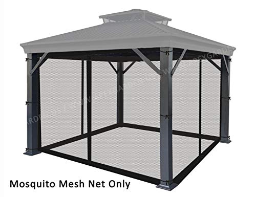 APEX GARDEN 10-ft x 10-ft Gazebo Replacement Mosquito Screen Netting (Black)