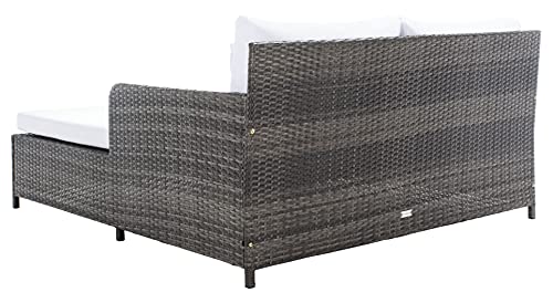 Safavieh Outdoor Collection Cadeo Grey Brown/White Cushion Daybed PAT7500C