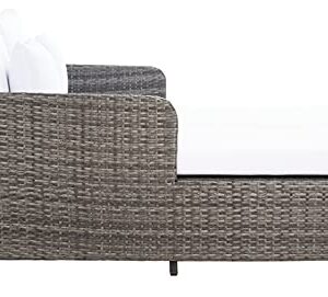 Safavieh Outdoor Collection Cadeo Grey Brown/White Cushion Daybed PAT7500C