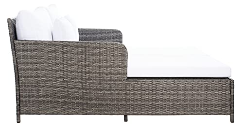 Safavieh Outdoor Collection Cadeo Grey Brown/White Cushion Daybed PAT7500C