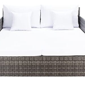 Safavieh Outdoor Collection Cadeo Grey Brown/White Cushion Daybed PAT7500C