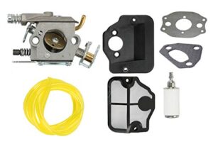 podoy 530071987 carburetor for compatible with husqvarna 141 142 136 137 chainsaw 530071987 with air filter fuel filter fuel line 141 137 141 chainsaw parts wt-834 wt-657 wt-529 wt-289 wt-285 wt-239