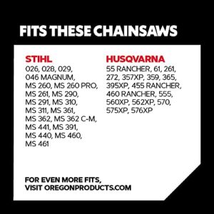 Oregon D72 Full Chisel Chainsaw Chain, 20-Inch, 3/8" Pitch, .050" Gauge, 72 Drive Links, low-kickback chain,Gray