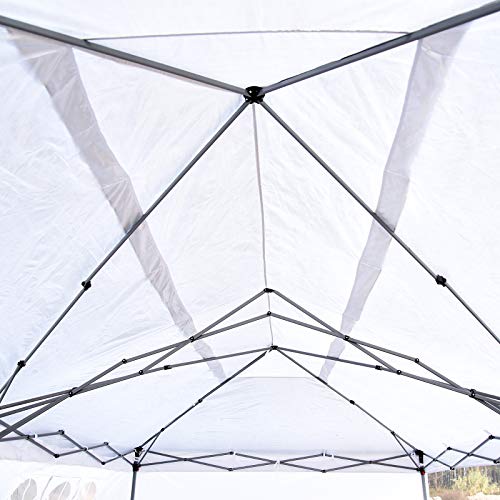 Outsunny 10' x 20' Heavy Duty Pop Up Canopy Party Tent with 4 Removable Sidewalls, Outdoor Cabana Gazebo with Carry Bag, Weather Protection, White