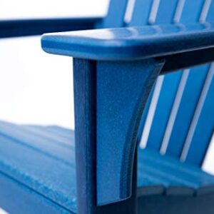 LuXeo LUX-1518-NAVY(2 Pack) Hampton Adirondack Chair, 2-Pack, Water-Resistant, Plastic, Navy