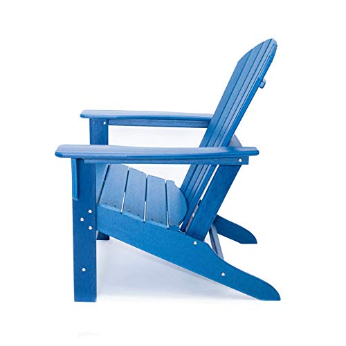 LuXeo LUX-1518-NAVY(2 Pack) Hampton Adirondack Chair, 2-Pack, Water-Resistant, Plastic, Navy