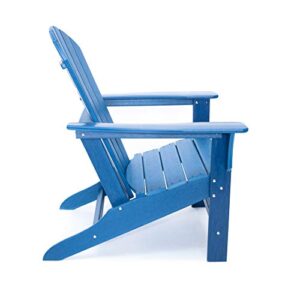 LuXeo LUX-1518-NAVY(2 Pack) Hampton Adirondack Chair, 2-Pack, Water-Resistant, Plastic, Navy