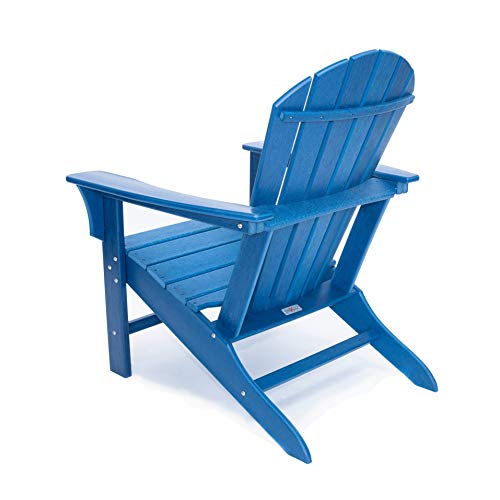 LuXeo LUX-1518-NAVY(2 Pack) Hampton Adirondack Chair, 2-Pack, Water-Resistant, Plastic, Navy