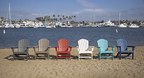 LuXeo LUX-1518-NAVY(2 Pack) Hampton Adirondack Chair, 2-Pack, Water-Resistant, Plastic, Navy