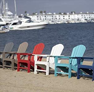 LuXeo LUX-1518-NAVY(2 Pack) Hampton Adirondack Chair, 2-Pack, Water-Resistant, Plastic, Navy