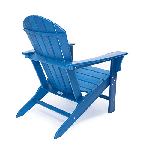 LuXeo LUX-1518-NAVY(2 Pack) Hampton Adirondack Chair, 2-Pack, Water-Resistant, Plastic, Navy