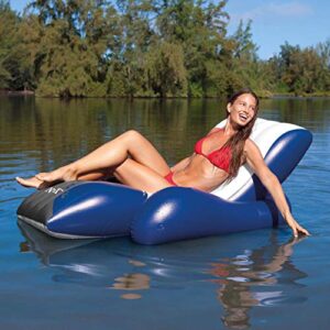 Intex Inflatable Floating Comfortable Recliner Lounges with Cup Holders (2 Pack)