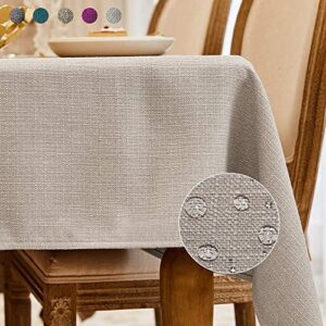 balcony & falcon rectangle tablecloth washable wrinkle resistant and water proof table cloth decorative linen fabric tablecloths for dining parties kitchen wedding and outdoor use (beige, 55×95)