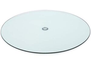 audio-visual direct tempered glass patio table top with rounded edge (36″ with 1 5/8″ center hole) includes free umbrella hole ring and cup set